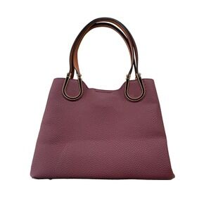 Medium Horseshoe Handbag Tote Bag with Removable Strap Purple faux leather Purse